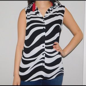 Black and white zebra print Blouse